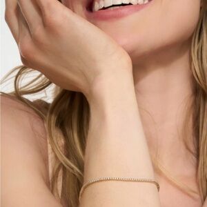 ✨Kendra Scott 14k Yellow Gold Diamond Tennis Bracelet in size S/M✨